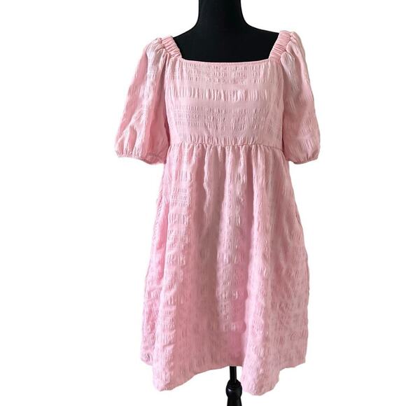 For Me Dresses & Skirts - For Me Women's Cottagecore Baby Doll Puff Sleeve Dress Pink Size Large